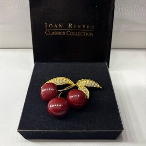 Joan Rivers Classics Cherry Brooch - Red and Gold